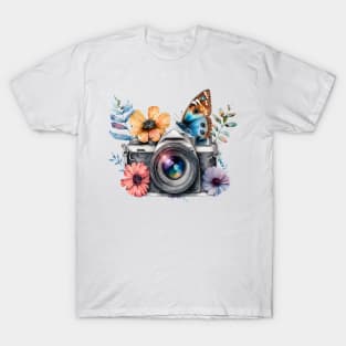 Spring Floral Camera T-Shirt